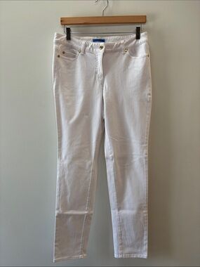 J. McLaughlin White Skinny Jeans with Gold-Tone Hardware